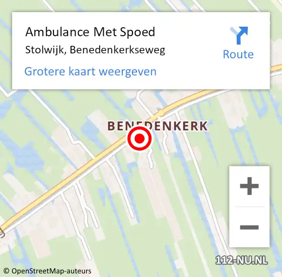 Locatie op kaart van de 112 melding: Ambulance Met Spoed Naar Stolwijk, Benedenkerkseweg op 18 juni 2024 03:22