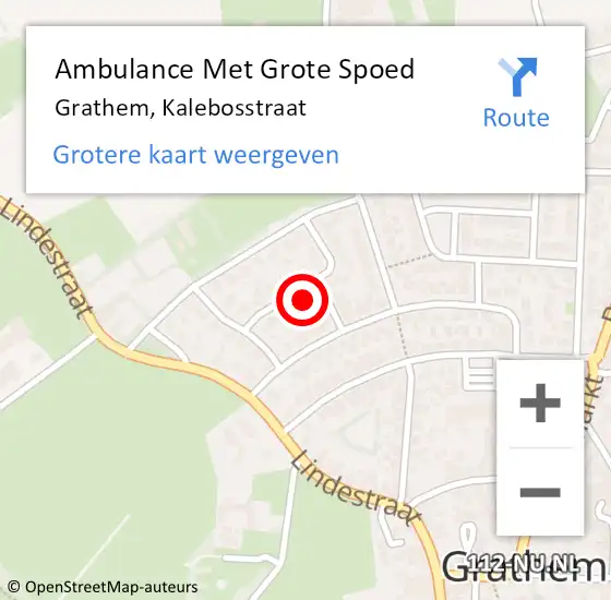 Locatie op kaart van de 112 melding: Ambulance Met Grote Spoed Naar Grathem, Kalebosstraat op 18 juni 2024 04:32