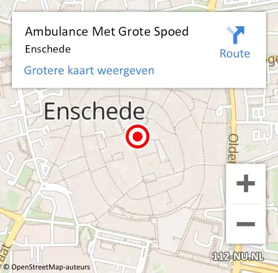 Locatie op kaart van de 112 melding: Ambulance Met Grote Spoed Naar Enschede op 18 juni 2024 05:27