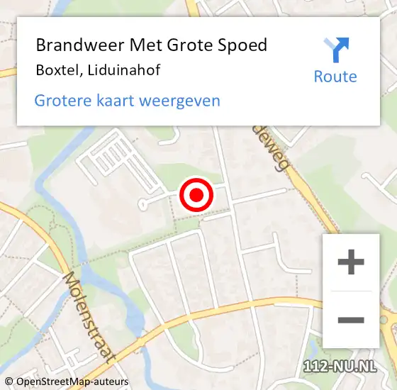 Locatie op kaart van de 112 melding: Brandweer Met Grote Spoed Naar Boxtel, Liduinahof op 18 juni 2024 05:49