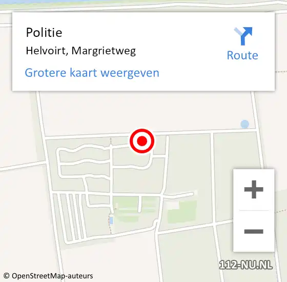 Locatie op kaart van de 112 melding: Politie Helvoirt, Margrietweg op 18 juni 2024 06:54