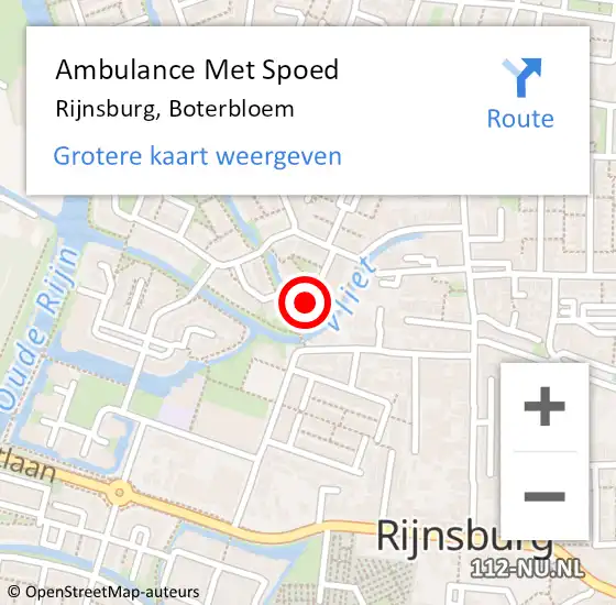 Locatie op kaart van de 112 melding: Ambulance Met Spoed Naar Rijnsburg, Boterbloem op 18 juni 2024 07:06