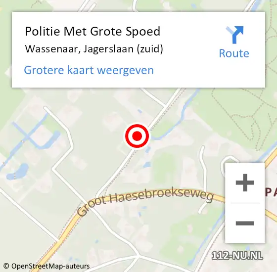 Locatie op kaart van de 112 melding: Politie Met Grote Spoed Naar Wassenaar, Jagerslaan (zuid) op 18 juni 2024 07:11