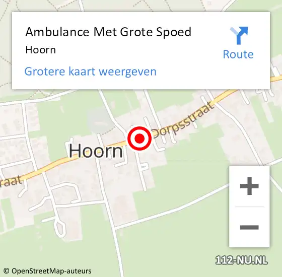 Locatie op kaart van de 112 melding: Ambulance Met Grote Spoed Naar Hoorn op 18 juni 2024 07:18