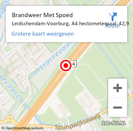 Locatie op kaart van de 112 melding: Brandweer Met Spoed Naar Leidschendam-Voorburg, A4 hectometerpaal: 42,9 op 18 juni 2024 07:45