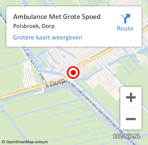 Locatie op kaart van de 112 melding: Ambulance Met Grote Spoed Naar Polsbroek, Dorp op 9 oktober 2014 20:34