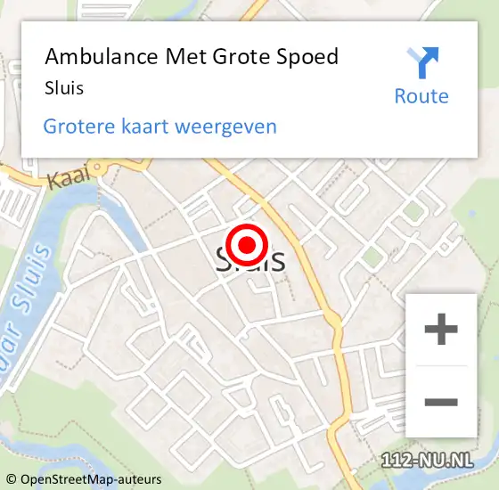 Locatie op kaart van de 112 melding: Ambulance Met Grote Spoed Naar Sluis op 18 juni 2024 08:58