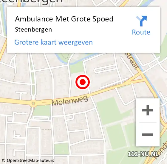 Locatie op kaart van de 112 melding: Ambulance Met Grote Spoed Naar Steenbergen op 18 juni 2024 08:58