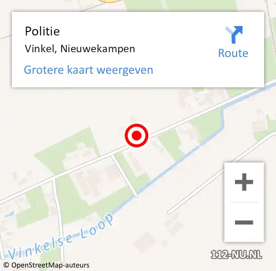 Locatie op kaart van de 112 melding: Politie Vinkel, Nieuwekampen op 18 juni 2024 09:02