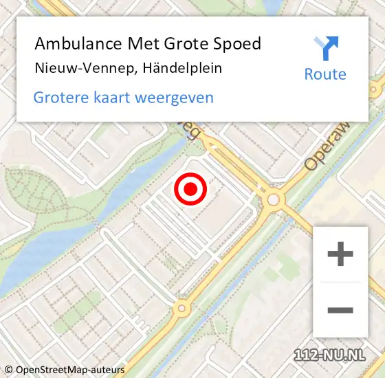 Locatie op kaart van de 112 melding: Ambulance Met Grote Spoed Naar Nieuw-Vennep, Händelplein op 18 juni 2024 09:03