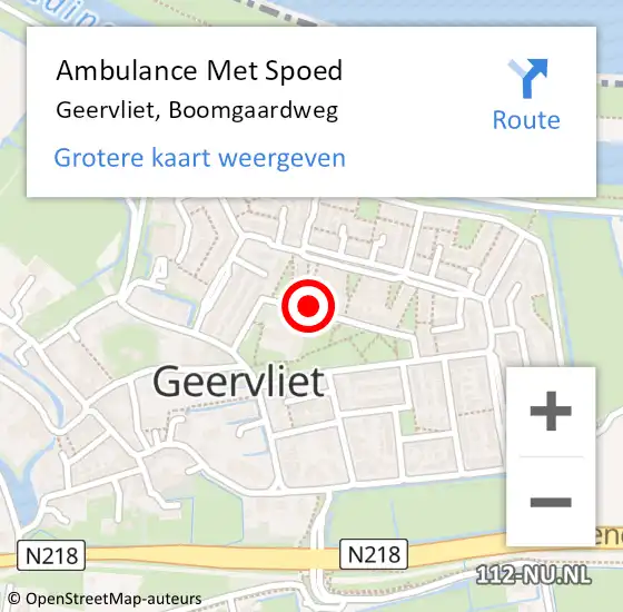 Locatie op kaart van de 112 melding: Ambulance Met Spoed Naar Geervliet, Boomgaardweg op 18 juni 2024 09:15