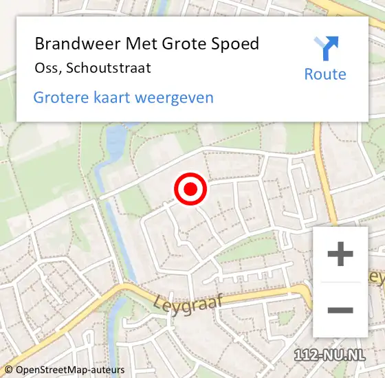 Locatie op kaart van de 112 melding: Brandweer Met Grote Spoed Naar Oss, Schoutstraat op 18 juni 2024 09:38