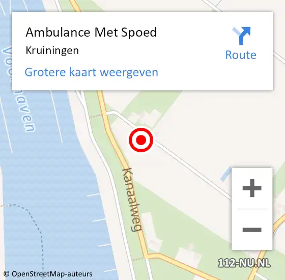 Locatie op kaart van de 112 melding: Ambulance Met Spoed Naar Kruiningen op 18 juni 2024 09:53