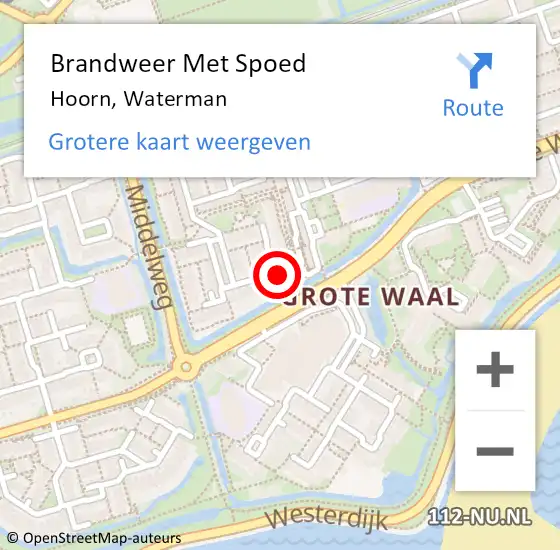 Locatie op kaart van de 112 melding: Brandweer Met Spoed Naar Hoorn, Waterman op 18 juni 2024 09:54