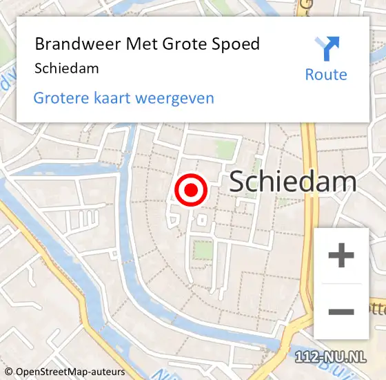 Locatie op kaart van de 112 melding: Brandweer Met Grote Spoed Naar Schiedam op 18 juni 2024 10:00