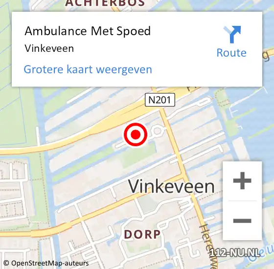 Locatie op kaart van de 112 melding: Ambulance Met Spoed Naar Vinkeveen op 18 juni 2024 10:05