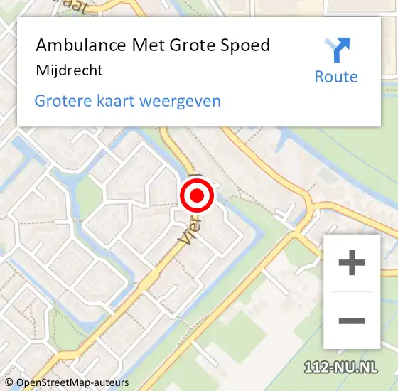 Locatie op kaart van de 112 melding: Ambulance Met Grote Spoed Naar Mijdrecht op 18 juni 2024 11:59