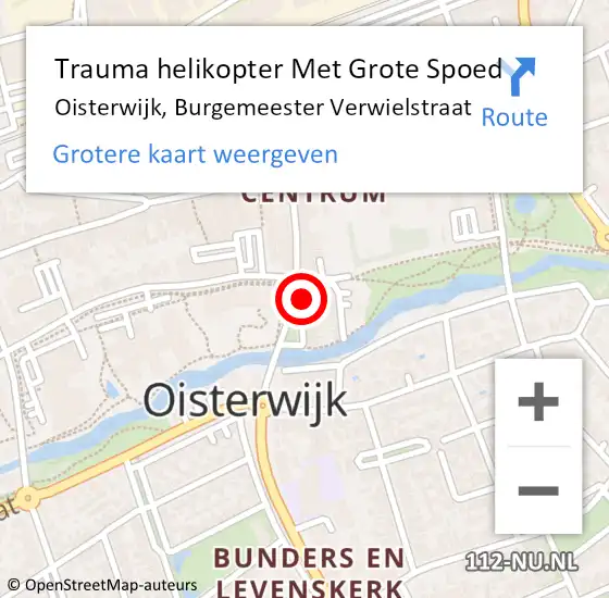 Locatie op kaart van de 112 melding: Trauma helikopter Met Grote Spoed Naar Oisterwijk, Burgemeester Verwielstraat op 18 juni 2024 12:02