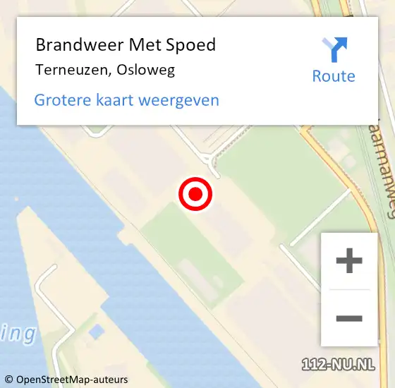 Locatie op kaart van de 112 melding: Brandweer Met Spoed Naar Terneuzen, Osloweg op 18 juni 2024 12:06