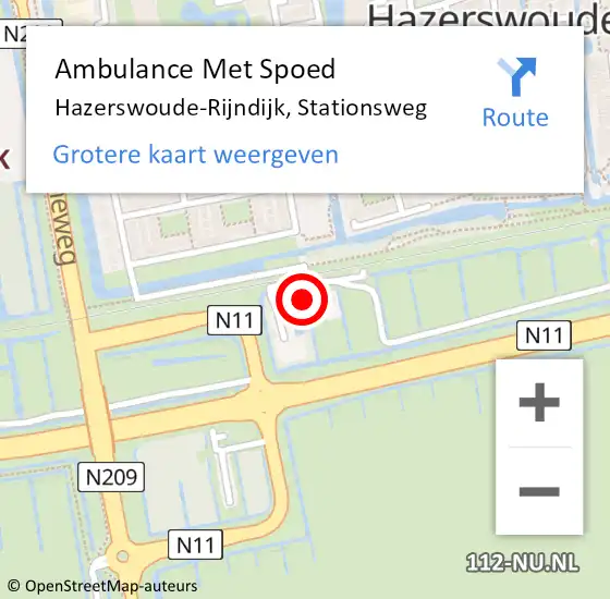 Locatie op kaart van de 112 melding: Ambulance Met Spoed Naar Hazerswoude-Rijndijk, Stationsweg op 18 juni 2024 12:13