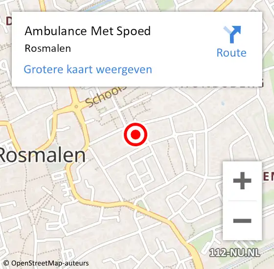 Locatie op kaart van de 112 melding: Ambulance Met Spoed Naar Rosmalen op 18 juni 2024 12:35