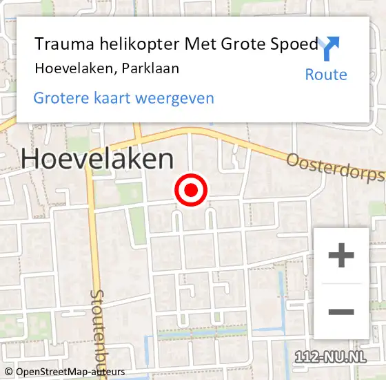 Locatie op kaart van de 112 melding: Trauma helikopter Met Grote Spoed Naar Hoevelaken, Parklaan op 18 juni 2024 12:54