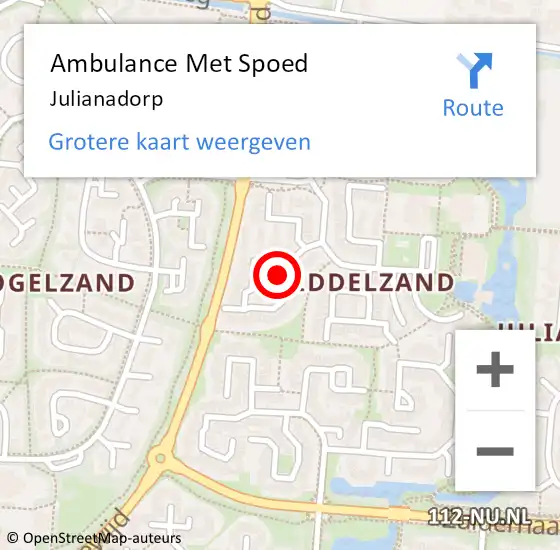 Locatie op kaart van de 112 melding: Ambulance Met Spoed Naar Julianadorp op 18 juni 2024 13:06