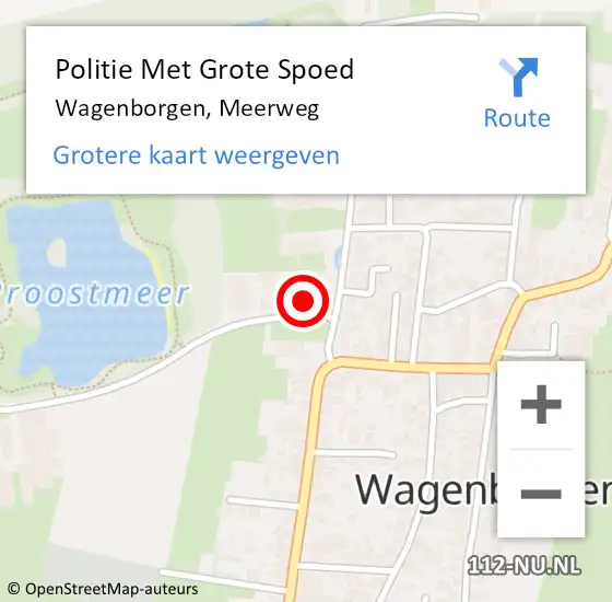 Locatie op kaart van de 112 melding: Politie Met Grote Spoed Naar Wagenborgen, Meerweg op 18 juni 2024 13:30