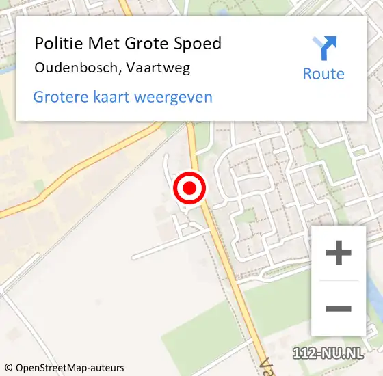 Locatie op kaart van de 112 melding: Politie Met Grote Spoed Naar Oudenbosch, Vaartweg op 18 juni 2024 13:42