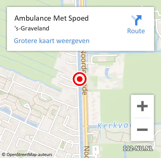 Locatie op kaart van de 112 melding: Ambulance Met Spoed Naar 's-Graveland op 18 juni 2024 13:56