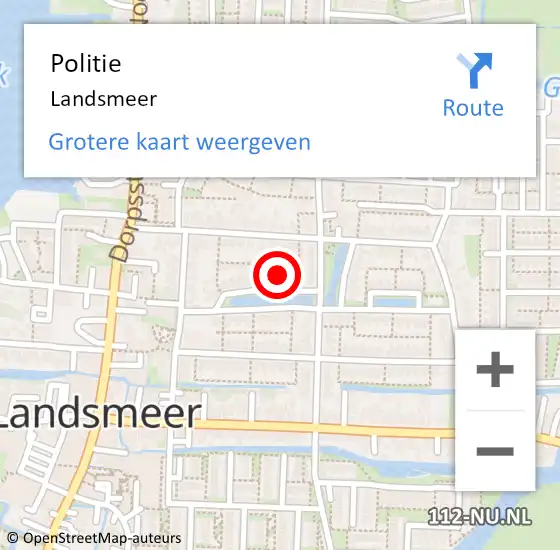 Locatie op kaart van de 112 melding: Politie Landsmeer op 9 oktober 2014 21:26