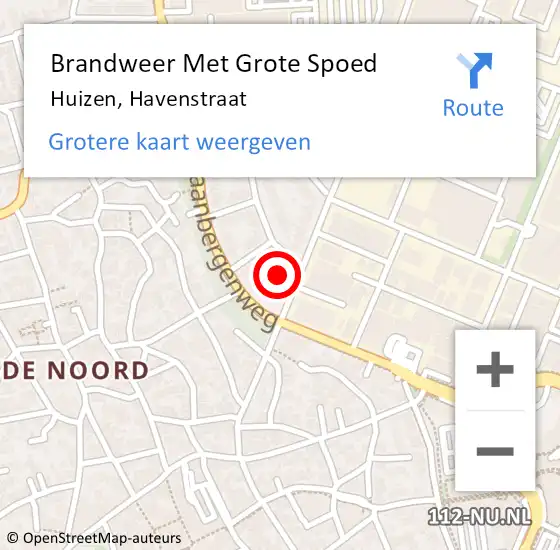 Locatie op kaart van de 112 melding: Brandweer Met Grote Spoed Naar Huizen, Havenstraat op 18 juni 2024 14:07