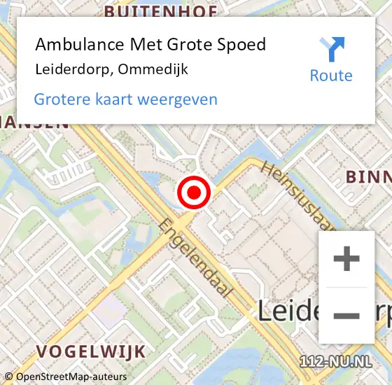 Locatie op kaart van de 112 melding: Ambulance Met Grote Spoed Naar Leiderdorp, Ommedijk op 18 juni 2024 14:16