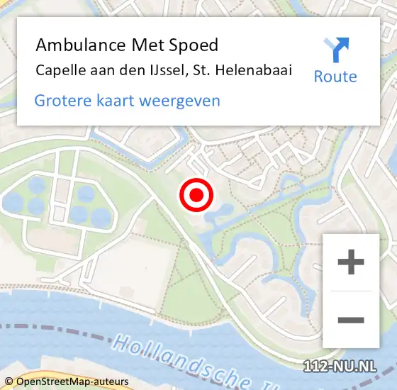 Locatie op kaart van de 112 melding: Ambulance Met Spoed Naar Capelle aan den IJssel, St. Helenabaai op 18 juni 2024 14:18