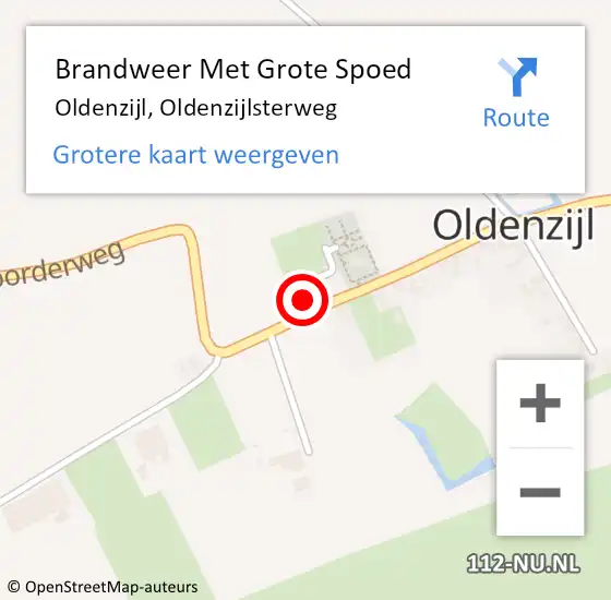 Locatie op kaart van de 112 melding: Brandweer Met Grote Spoed Naar Oldenzijl, Oldenzijlsterweg op 18 juni 2024 14:21