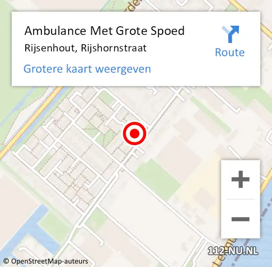 Locatie op kaart van de 112 melding: Ambulance Met Grote Spoed Naar Rijsenhout, Rijshornstraat op 18 juni 2024 14:40