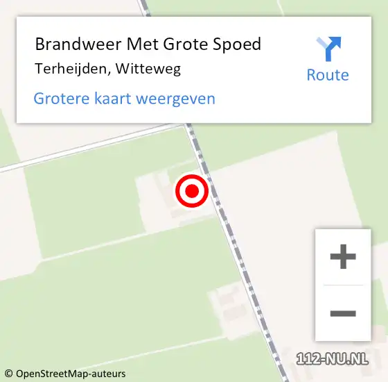 Locatie op kaart van de 112 melding: Brandweer Met Grote Spoed Naar Terheijden, Witteweg op 9 oktober 2014 21:37