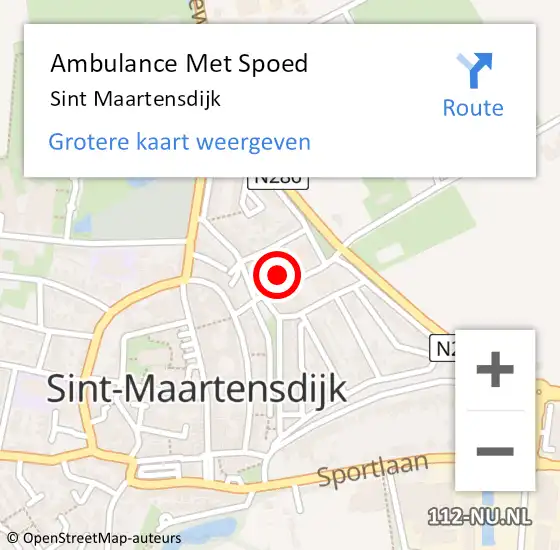 Locatie op kaart van de 112 melding: Ambulance Met Spoed Naar Sint Maartensdijk op 18 juni 2024 14:53