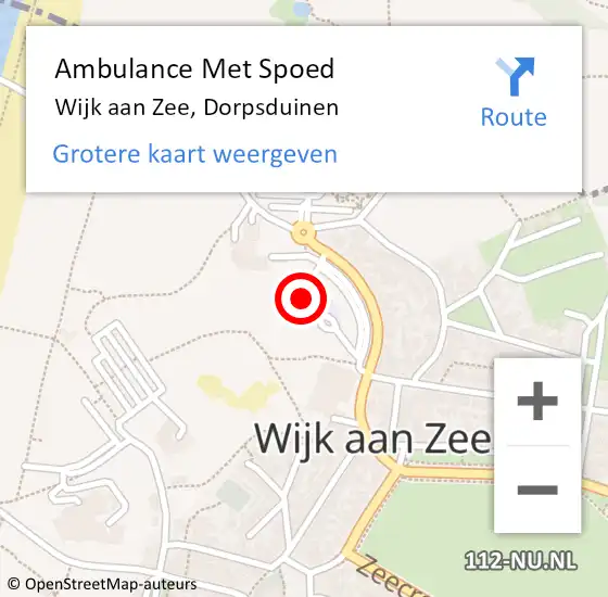 Locatie op kaart van de 112 melding: Ambulance Met Spoed Naar Wijk aan Zee, Dorpsduinen op 18 juni 2024 15:14