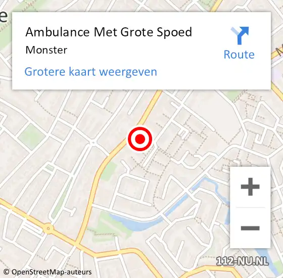 Locatie op kaart van de 112 melding: Ambulance Met Grote Spoed Naar Monster op 18 juni 2024 15:22