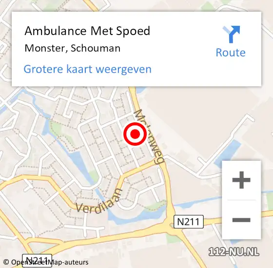 Locatie op kaart van de 112 melding: Ambulance Met Spoed Naar Monster, Schouman op 18 juni 2024 15:44