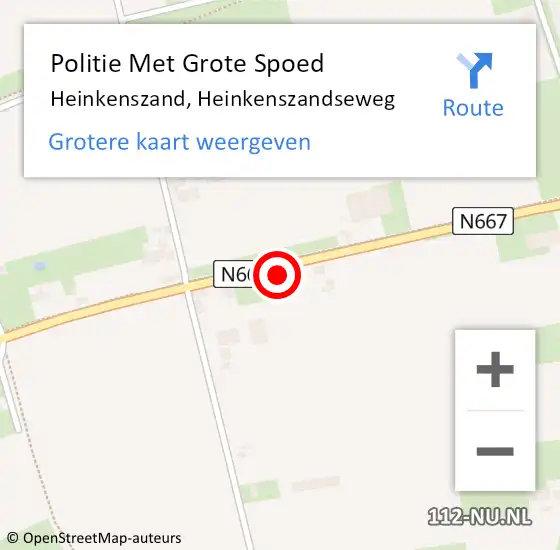 Locatie op kaart van de 112 melding: Politie Met Grote Spoed Naar Heinkenszand, Heinkenszandseweg op 18 juni 2024 16:21