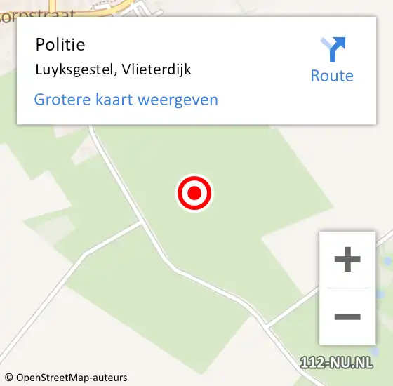 Locatie op kaart van de 112 melding: Politie Luyksgestel, Vlieterdijk op 18 juni 2024 16:26