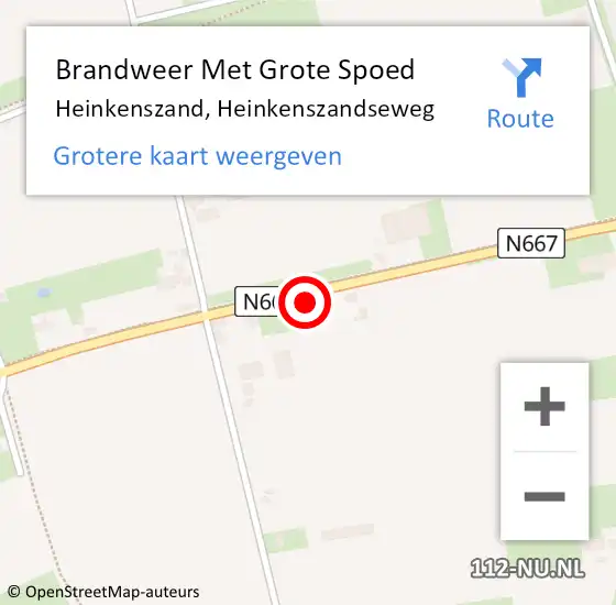 Locatie op kaart van de 112 melding: Brandweer Met Grote Spoed Naar Heinkenszand, Heinkenszandseweg op 18 juni 2024 16:31