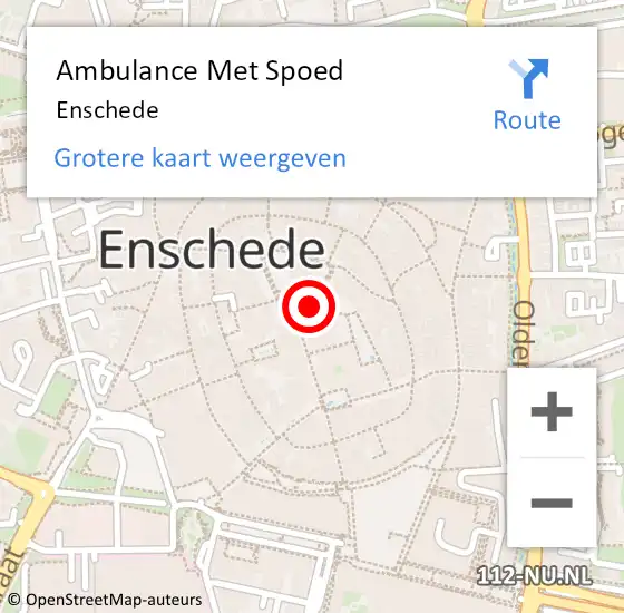 Locatie op kaart van de 112 melding: Ambulance Met Spoed Naar Enschede op 18 juni 2024 16:31