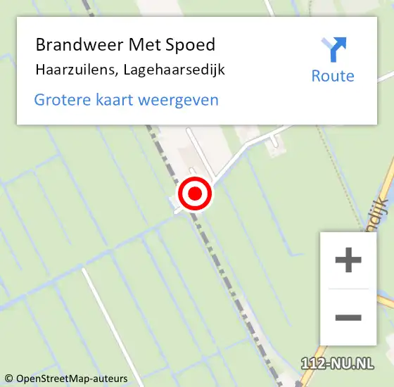 Locatie op kaart van de 112 melding: Brandweer Met Spoed Naar Haarzuilens, Lagehaarsedijk op 9 oktober 2014 21:54