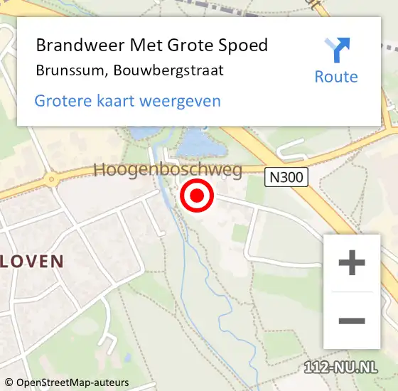 Locatie op kaart van de 112 melding: Brandweer Met Grote Spoed Naar Brunssum, Bouwbergstraat op 18 juni 2024 17:33