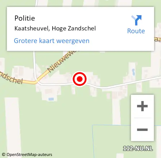 Locatie op kaart van de 112 melding: Politie Kaatsheuvel, Hoge Zandschel op 18 juni 2024 17:36