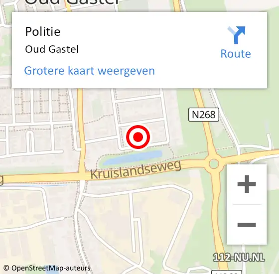 Locatie op kaart van de 112 melding: Politie Oud Gastel op 18 juni 2024 17:45