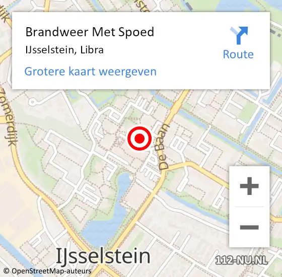 Locatie op kaart van de 112 melding: Brandweer Met Spoed Naar IJsselstein, Libra op 18 juni 2024 17:48